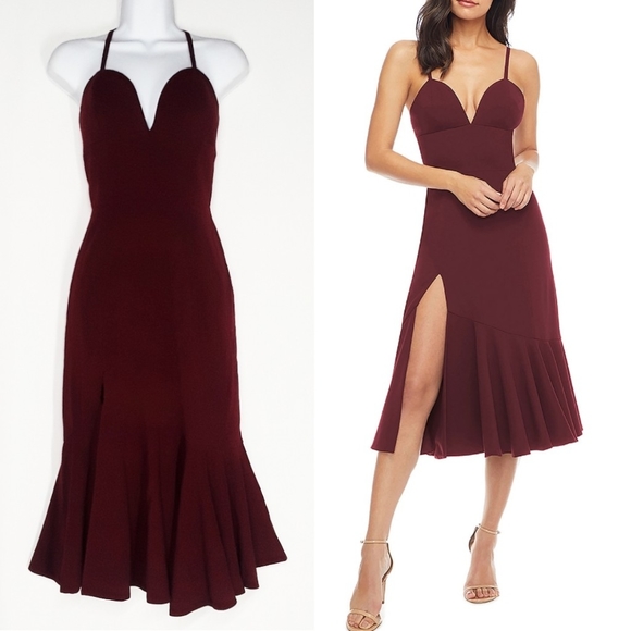 Dress the Population Dresses & Skirts - Dress The Population Marilyn Ruffle Midi Dress S